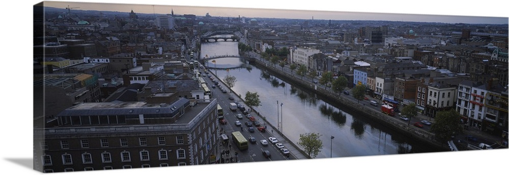 High angle view of a city, Dublin, Leinster Province, Republic of Ireland