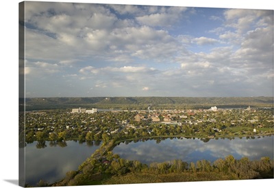 High angle view of a city, Mississippi River Valley, Winona, Minnesota