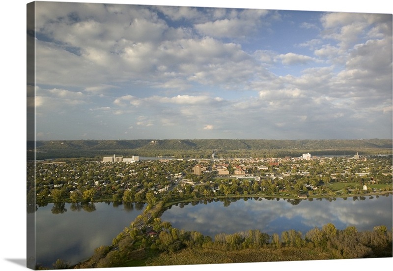 High angle view of a city, Mississippi River Valley, Winona, Minnesota
