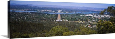 High angle view of a cityscape, Canberra, Australia