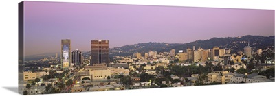 High angle view of a cityscape, Hollywood Hills, City of Los Angeles, California