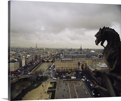 High angle view of a cityscape, Notre Dame, Paris, France