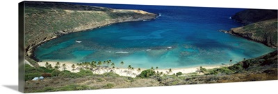 High angle view of a coast, Hanauma Bay, Oahu, Honolulu County, Hawaii