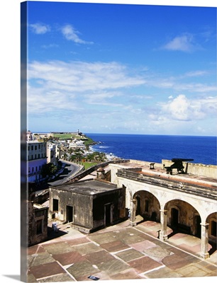 High angle view of a courtyard at a castle, Castillo De San Cristobal, Old San Juan, San Juan, Puerto Rico