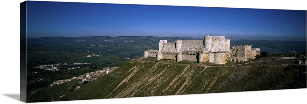 High angle view of a fort, Crac Des Chevaliers Fortress, Crac Des Chevaliers, Syria