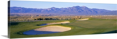 High angle view of a golf course, Taos, New Mexico