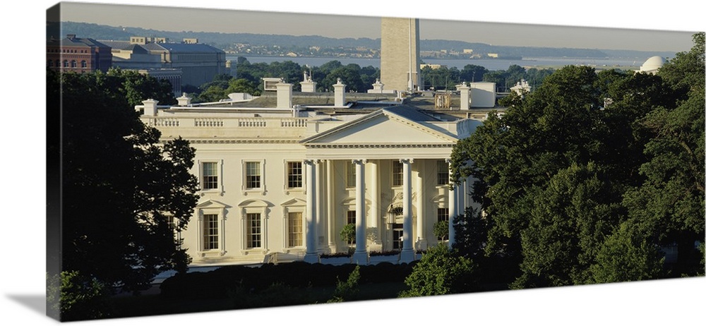 High angle view of a government building, White House, Washington DC