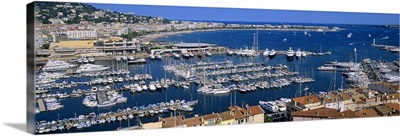 High angle view of a harbor, Cannes, Provence Alpes Cote dAzur, France
