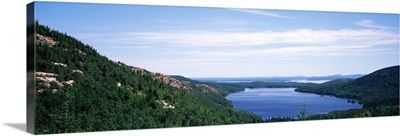High angle view of a lake, Eagle lake, Maine