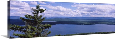 High angle view of a lake, Piseco Lake, Adirondack Mountains, New York State