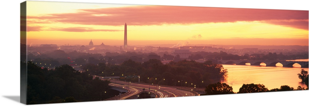 High angle view of a monument, Washington Monument, Potomac River, Washington DC