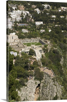 High angle view of a town, Capri, Naples, Campania, Italy