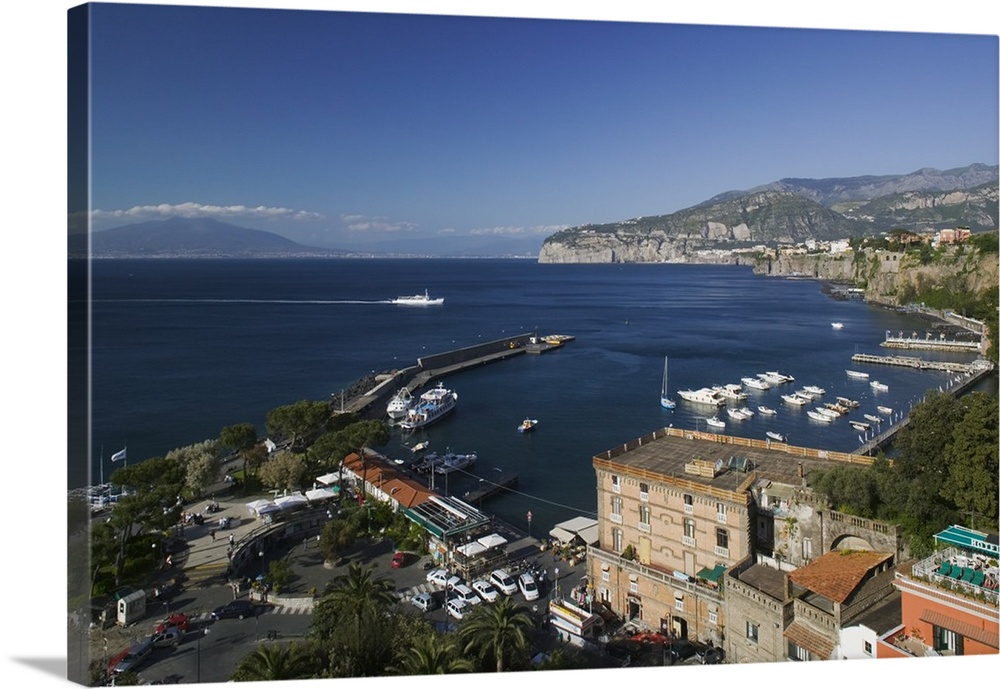 High angle view of a town, Marina Piccola, Sorrento, Naples, Campania, Italy
