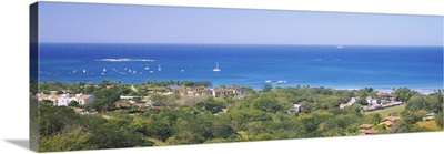 High angle view of a village at the coast, Tamarindo Beach, Costa Rica