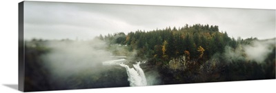 High angle view of a waterfall Snoqualmie Falls Snoqualmie King County Washington State