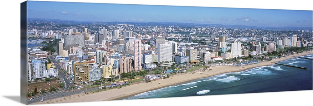 High angle view of buildings at the beachfront, Durban, South Africa