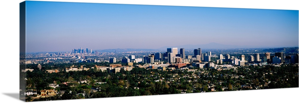 High angle view of buildings in a city, Century City, City of Los Angeles, California, USA