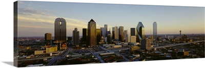 High angle view of buildings in a city, Dallas, Texas