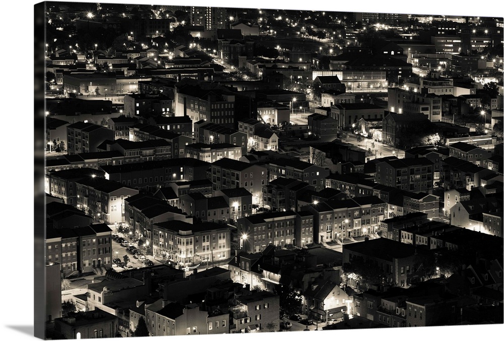 High angle view of buildings in a city, Little Italy, Baltimore, Maryland