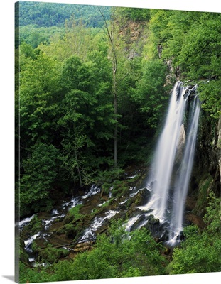 High angle view of Falling Spring Falls, George Washington National Forest, Virginia