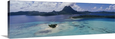 High angle view of islands, Motutapu, Bora Bora, French Polynesia