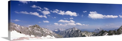 High angle view of mountains, Zugspitze Mountain, Bavaria, Germany