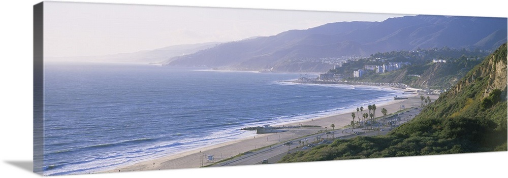 High angle view of the beach, Malibu, Pacific Palisades, Santa Monica