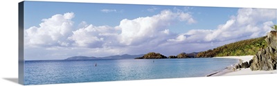 High angle view of the beach, Trunk Bay, St John, US Virgin Islands