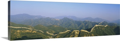 High angle view of the Great Wall of China, Badaling, Beijing, China
