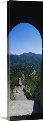 High angle view of the Great Wall of China, Beijing, China