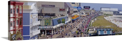 High angle view of tourists walking on a road, Atlantic City, New Jersey