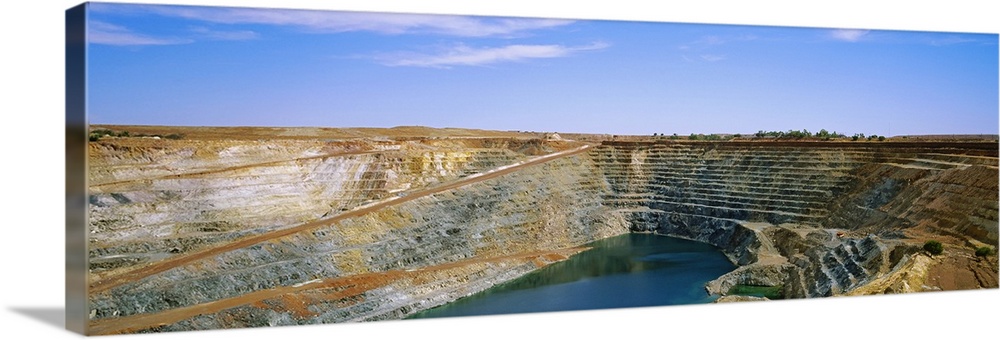 High angle view of water in a gold mine, Kalgoorlie, Australia