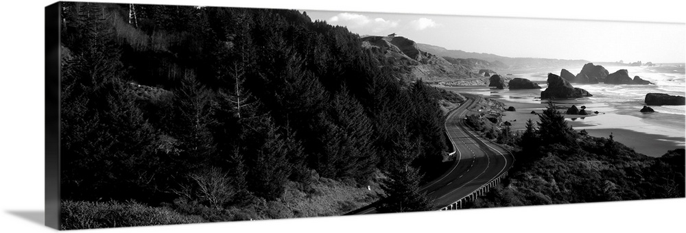 Highway along a coast, Highway 101, Pacific Coastline, Oregon, USA.