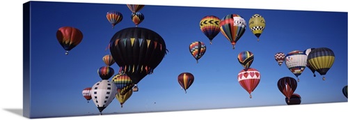 Hot air balloons floating in sky, Albuquerque International Balloon ...