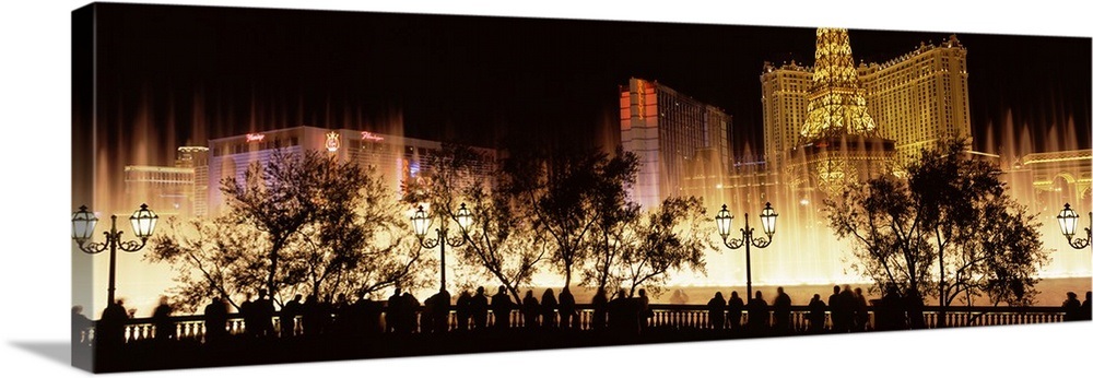 Hotels in a city lit up at night The Strip Las Vegas ...