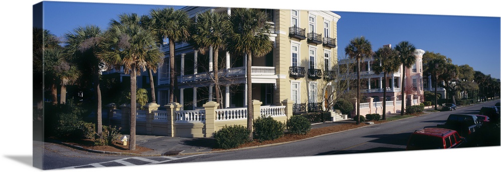 Houses along a street, Battery Area, Charleston, South Carolina