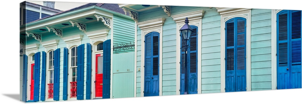 Houses along a street, french quarter, new orleans, louisiana, USA.