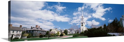 Houses around a church, Newport, Rhode Island