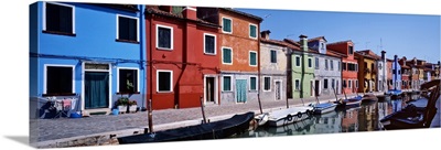 Houses at the waterfront, Burano, Venetian Lagoon, Venice, Italy