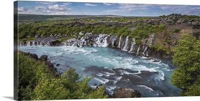 Hraunfossar waterfall, Borgarfjordur, Iceland