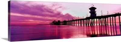 Huntington Beach Pier at sunset, Huntington Beach, California