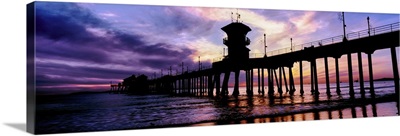 Huntington Beach Pier at sunset, Huntington Beach, California