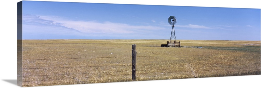 Industrial Windmill on a landscape, Highway 271, Oglala National Grassland, Sioux County, Nebraska,