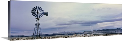 Industrial windmill on a landscape, Mojave National Preserve