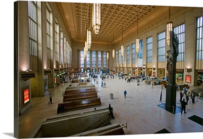 Interior view of 30th Street Station, AMTRAK Train Station in Philadelphia, PA