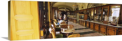 Interiors of a cafe, Cafe Gerbeaud, Budapest, Hungary