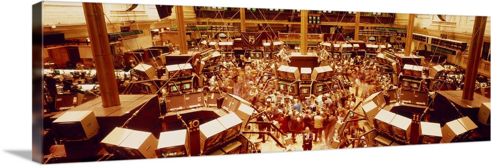 Interiors of a trading floor, New York Stock Exchange, NYC, New York State