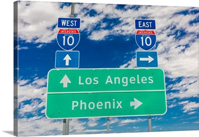 Interstate 10 Highway Signs To And From Phoenix, Arizona And Los Angeles, California