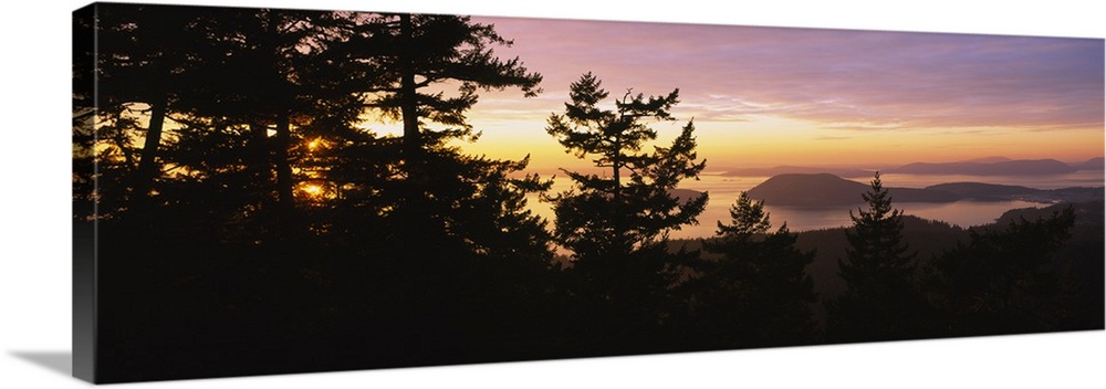 Island at sunset, Mount Erie, San Juan Islands, Fidalgo Island, Skagit County, Washington State