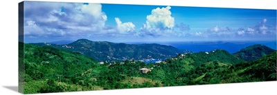 Island in the ocean view from Ridge Road, Tortola, British Virgin Islands